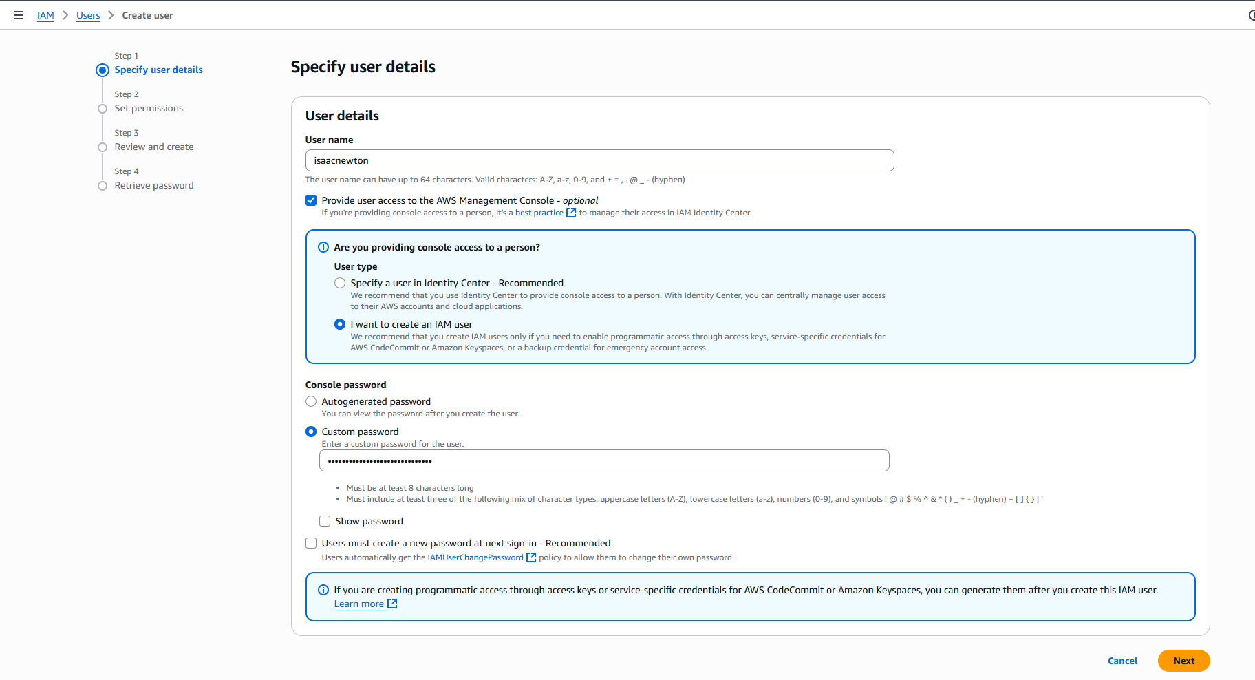 AWS create role