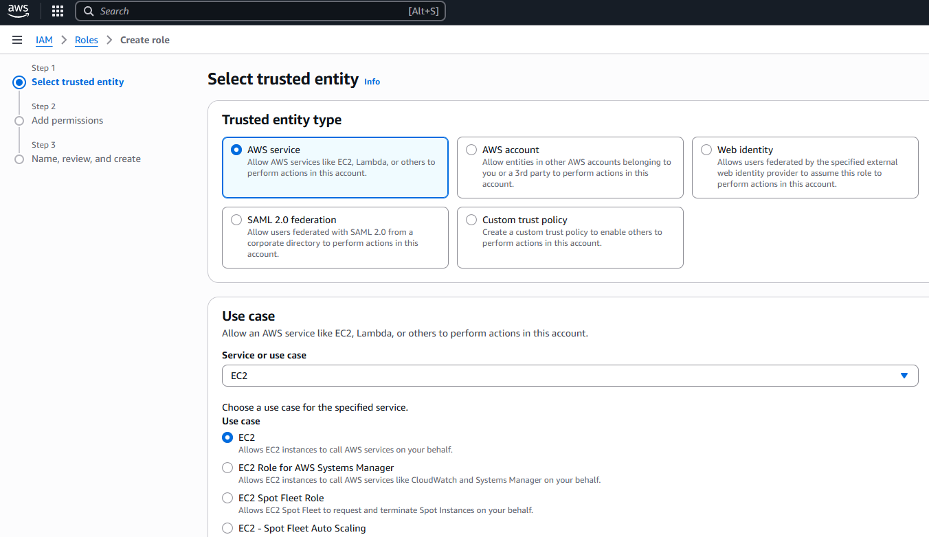 AWS create role