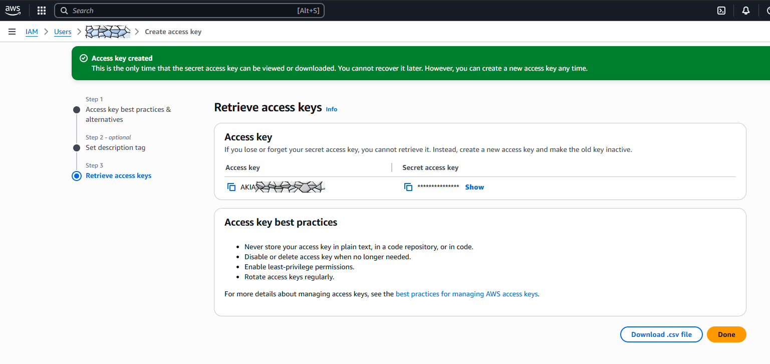 retrieve access key